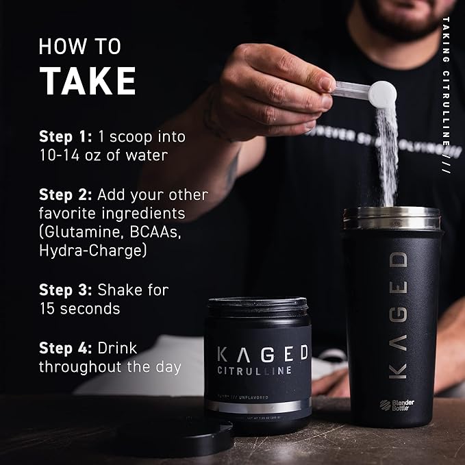 Kaged Premium L-Citrulline Powder | Unflavored | Enhance Muscle Pumps | Improve Muscle Vascularity | Nitric Oxide Booster | 100 Servings