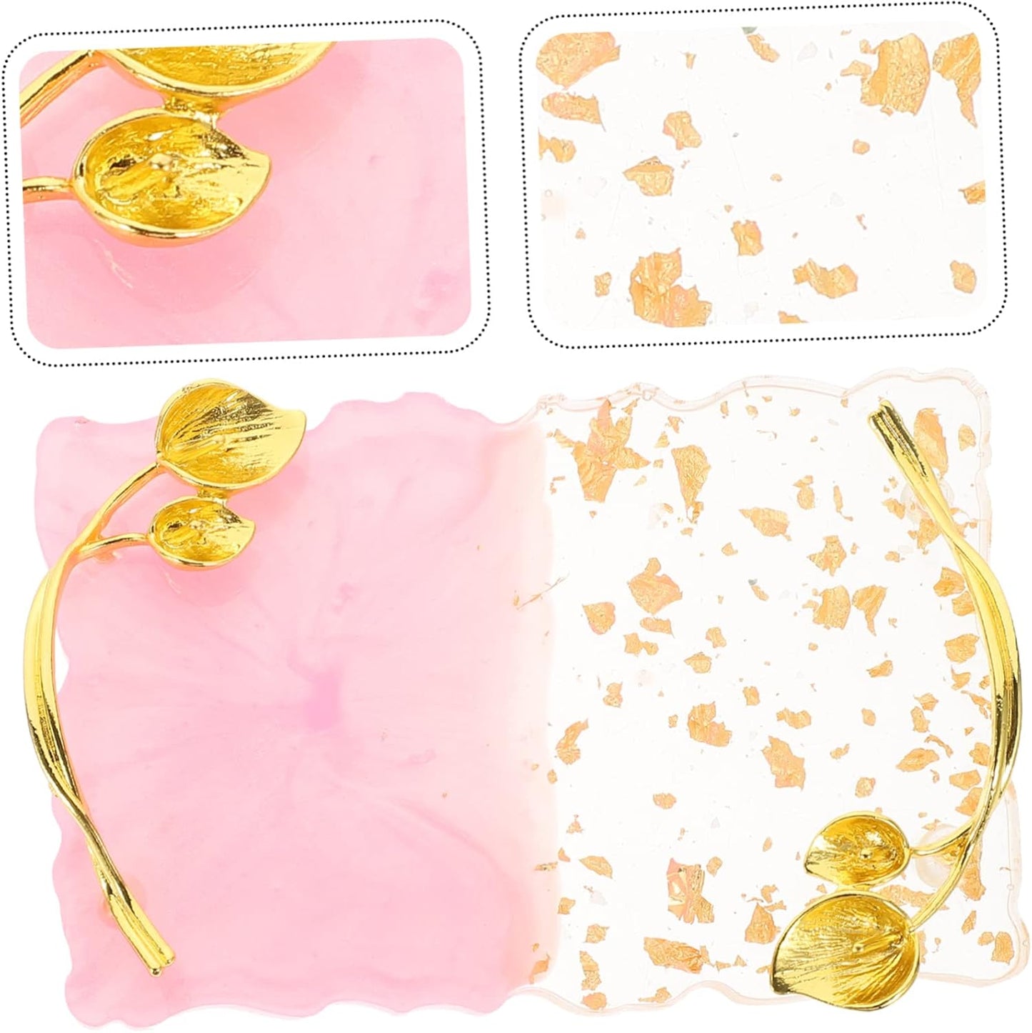 FOMIYES 2pcs Nail Palette Nail Art Gel Nail Art Palette Nail Tool Manicure Display Board Nail Polish Display Board Nail Color Palette Copper Plating Pink Makeup Mixing Plate Nail Art Plate