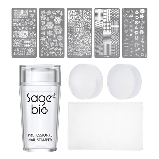 Nail Art Stamper Clear Silicone Nails Stamping Jelly with Scraper Transparent Visible Body DIY Manicure Nail Art Tool A