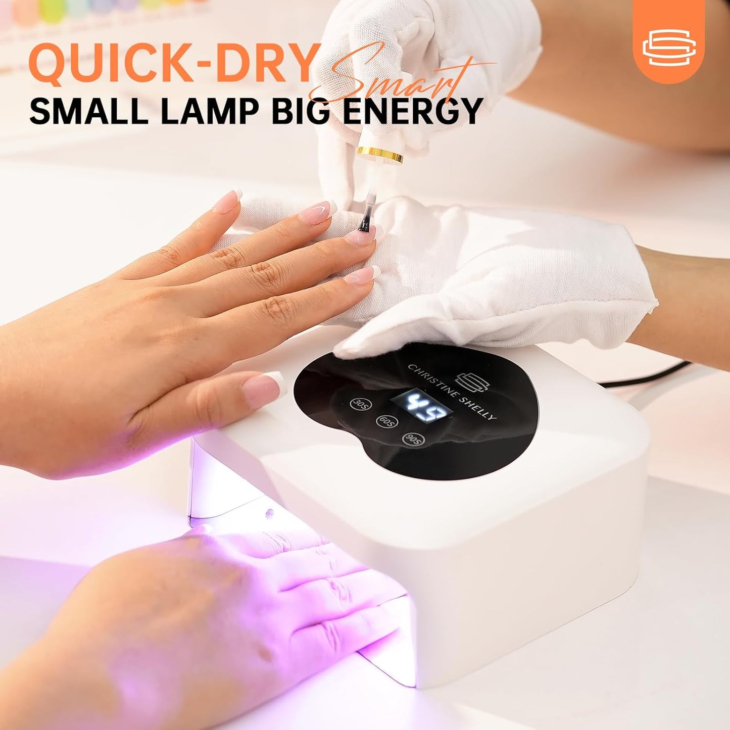 UV Nail Lamp, CHRISTINE SHELLY UV Light for Gel Nails, 48W Plug-in Mini Nail Lamp Nail Dryer with Touch Control Auto Sensor and 3 Timer Settings Nail Light Curing Lamp, Home Salon Nail Art Tools