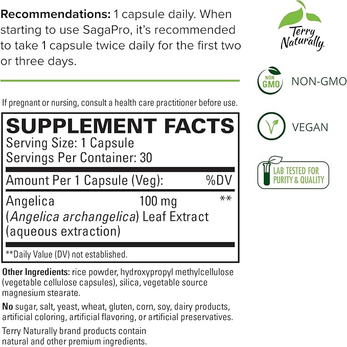 Terry Naturally SagaPro Bladder Health - 30 Capsules - Supports Bladder Strength & Function for Men & Women - Non-GMO, Vegan, Gluten Free - 30 Servings