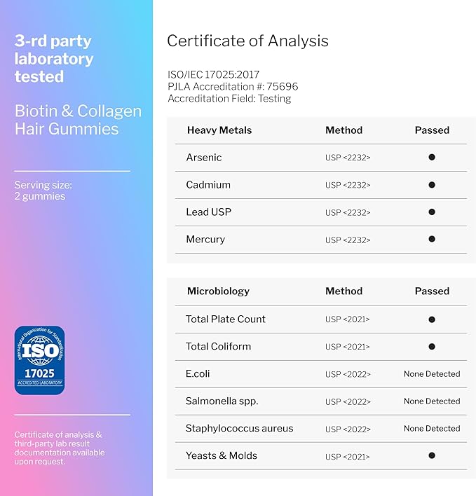 Biotin Collagen Gummies – Hair Skin and Nails Vitamins for Women & Men – Hair Growth Vitamins: B1, B2, B3, B5, B7, B9, B12, Collagen, Keratin, Vitamin A & D – Hair Growth Supplement – 60 Gummy Bears