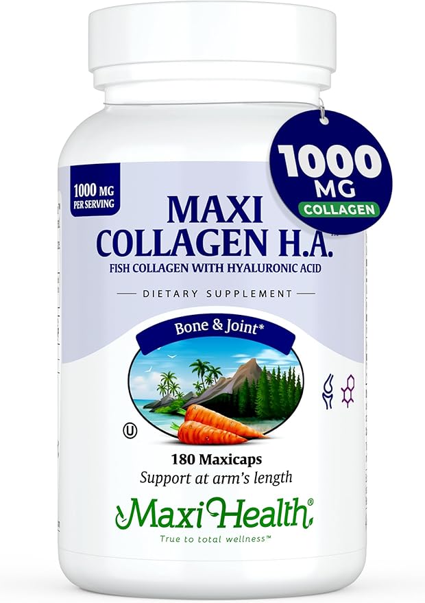 Collagen with Hyaluronic Acid Capsules - 1.5X More Efficient Absorption - Kosher Type I Hydrolyzed Marine Collagen Capsules Hyaluronic Acid Supplements for Hair, Skin, Nails, Joint & Bone Health, 180