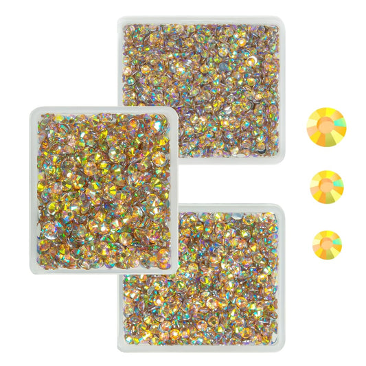 Champagne AB Resin Rhinestones for Bedazzling Crafting 3mm 4mm 5mm Flatback Stones Diamonds Crystals Gems for Nails Face Eyes Makeup Body Tumblers Bottles Crafts Clothes Shoes Phones Scrapbook