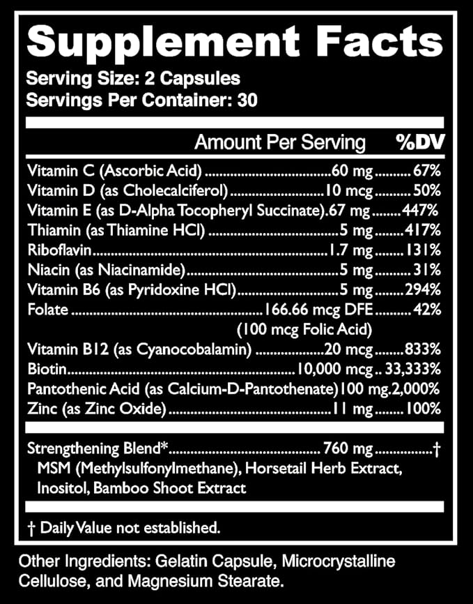 Bossman Boss Booster - Beard Growth Supplement Products for Men - 10,000 MCG Biotin and MSM - Hair Growth Vitamins and Beard Care
