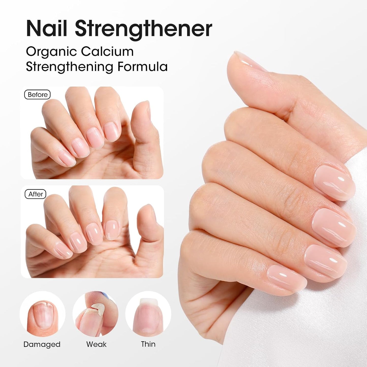 GELLEN 4-In-1 Nude Illuminating Nail Concealer Base Coat Polish Neutral Earth Tones, Sheer Nail Strengthener Ridge Filler for Nails, Smoothes Strengthens Nails, Quick Dry, Hema Free, Non-toxic, Vegan