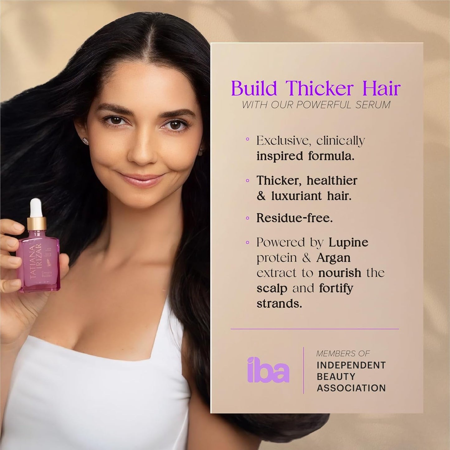 Hair Thickening Serum - Hair Density Serum Builder for Women Made in USA 30ml - Clinically Proven Scalp Treatment Non-Greasy - Natural Biotin, Argan & Pea Peptides - For Thinning, Fine or Damaged Hair