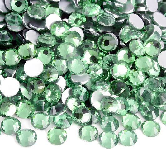 Flatback Rhinestones Round Gems for Nails Art and Crafts 2000Pcs SS16 4mm Glitter Crystals Stone DIY Bags Clothes Shoes (Light Green)