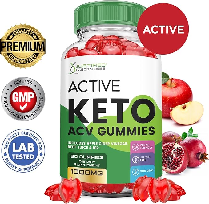 (2 Pack) Active Keto ACV Gummies Advanced Formula 1000MG ActiveKeto Keto Gummies Apple Cider Vinegar Formulated with Pomegranate Beet Juice Powder B12 Vegan Non GMO 120 Gummys