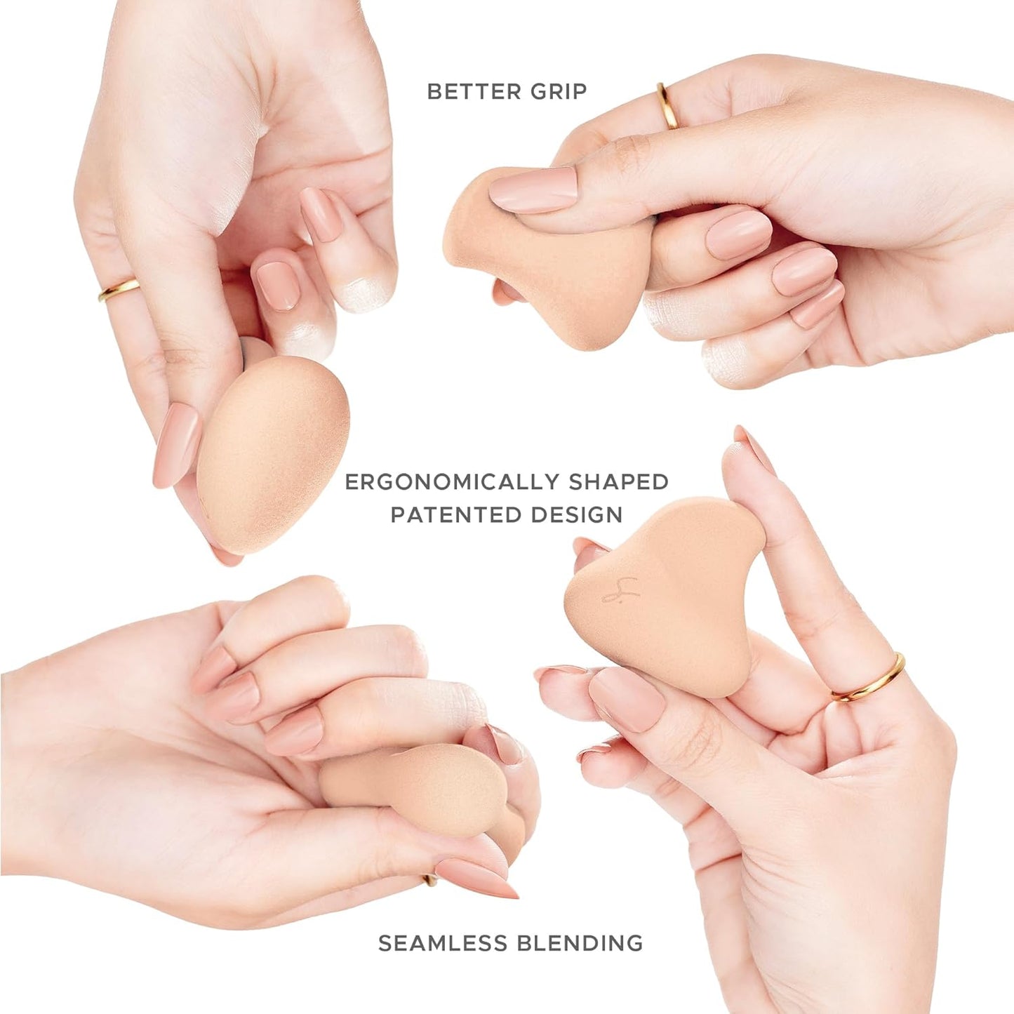 Original Beauty Blender Makeup Sponge Applicator for Powder, Cream & Liquid, Beauty Tools Puff, Streak Free Application, Vegan, Cruelty Free Made in USA, Peach (3 Pieces)