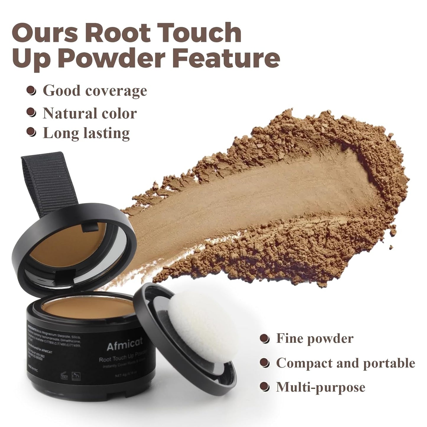 Instant Hairline Powder, Root Touch Up Hair Color for Gray Coverage and Thinning Hair, Root Cover Up Conceals Hair Loss & Bald Spots, Natural and Non-Greasy Hair Color for Women & Men, Dark Blonde