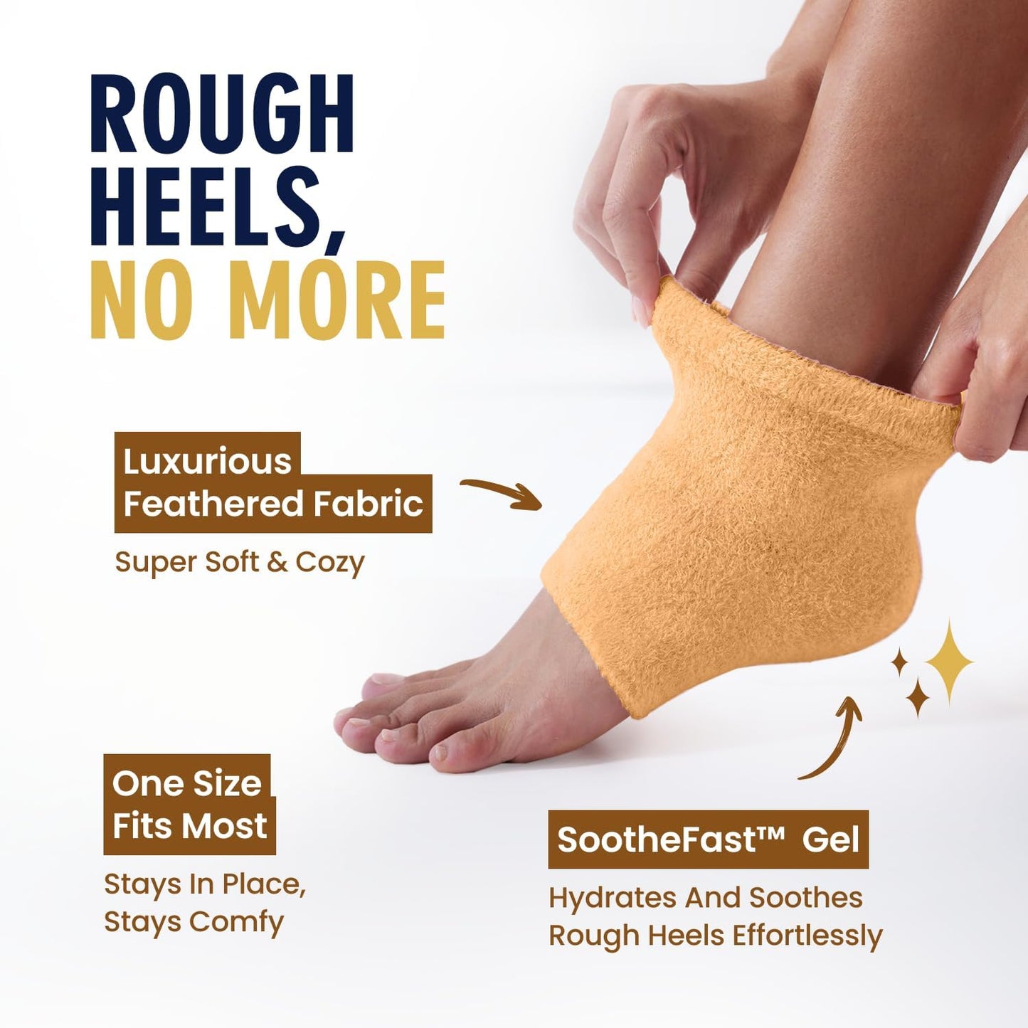 Dr. Frederick's Original Moisturizing Fuzzy Heel Socks - 2 Pairs - Cozy Gel-Lined Sleep Socks for Women & Men - Soothes Dry, Cracked Feet - Heel Repair - Citrus Glow