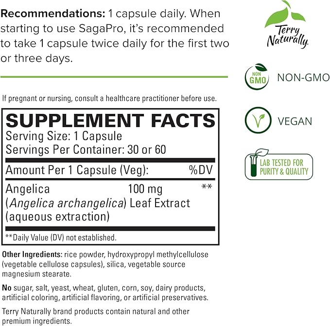 Terry Naturally SagaPro Bladder Health - 60 Capsules, Pack of 2 - Supports Bladder Strength & Function for Men & Women - Non-GMO, Vegan, Gluten Free - 120 Total Servings