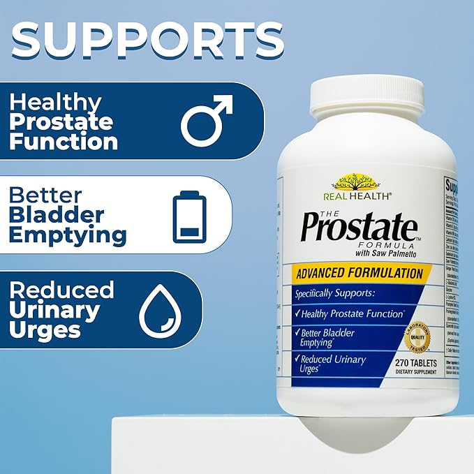 Real Health The Prostate Formula - Prostate Supplements for Men, Prostate Health, Prostate Relief, Saw Palmetto for Men, Prostate Vitamins - 270 Count