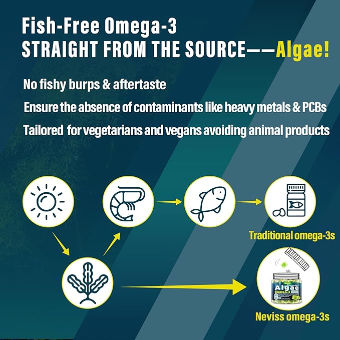 Vegan Omega 3 Gummies 1000mg w/MethylFolate, Vitamin B12, Plant Based DHA 460mg & EPA 230mg for Brain, Joint, Eye & Immunity, Sugar Free Fish Oil Omega 3 Supplements Alternative for Adults, 120 Cts