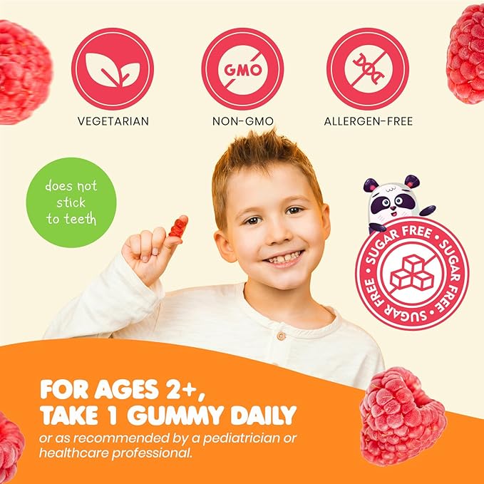DR. MORITZ Sugar-Free Calm Magnesium Gummies for Kids and Adults - Kids Magnesium Gummies - Magnesium Citrate Gummies (60 Count (Pack of 2), Raspberry)