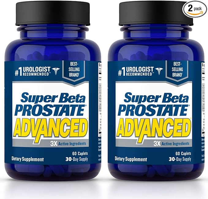 Advanced – Prostate Support Supplement for Men's Health, Promote Sleep, Support Bladder Emptying, Beta Sitosterol (120 Caplets, 2- Pack)