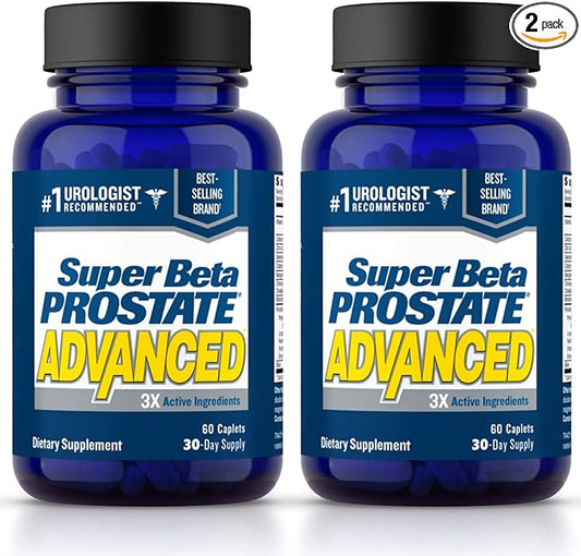 Advanced – Prostate Support Supplement for Men's Health, Promote Sleep, Support Bladder Emptying, Beta Sitosterol (120 Caplets, 2- Pack)