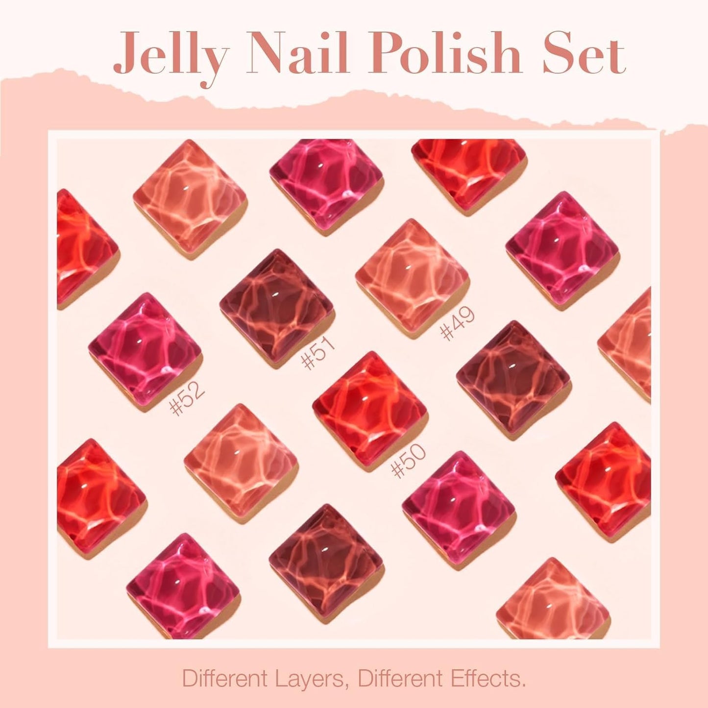 AZUREBEAUTY Jelly Nail Polish Set 4 Colors Nude Brown Red Purple Quick Dry Transparent Sheer Nail Polish Natural Nail Lacquer Fingernail with Top Coat DIY Salon Home