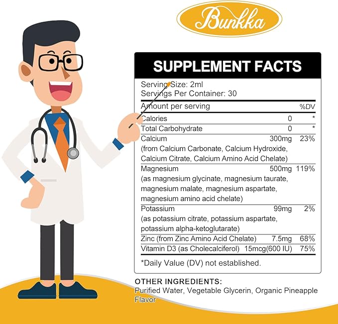 Potassium Magnesium Supplement, 99mg Potassium Supplement with Magnesium, Calcium, Vitamin D3, Zinc, Sugar Free & Vegan Liquid Drops Supplement for Leg Cramps, Energy, Metabolism, for Adult and Kid