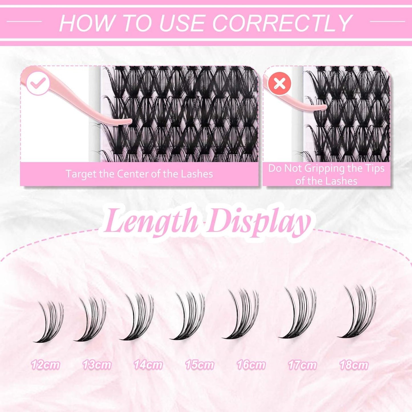 Lash Clusters Individual Lashes Cluster Mixed Tray D Curl Lash Clusters DIY Eyelash Extensions Individual Cluster Lashes Self-application at Home (40D-0.07D,12-18mm)