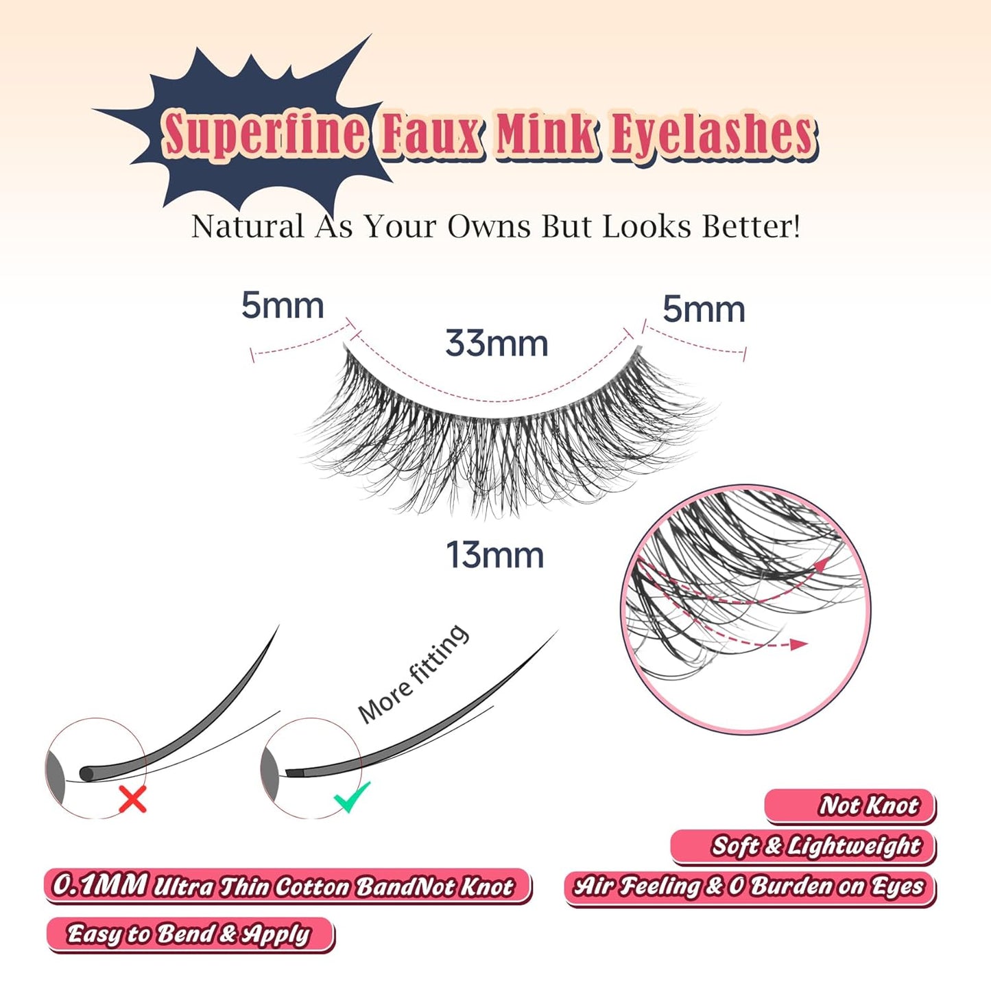 False Lashes Natural Look Wispy Eyelashes 13MM Eye Lash Pack for Daily C Curl Natural Lashes 7 Pair Siligli