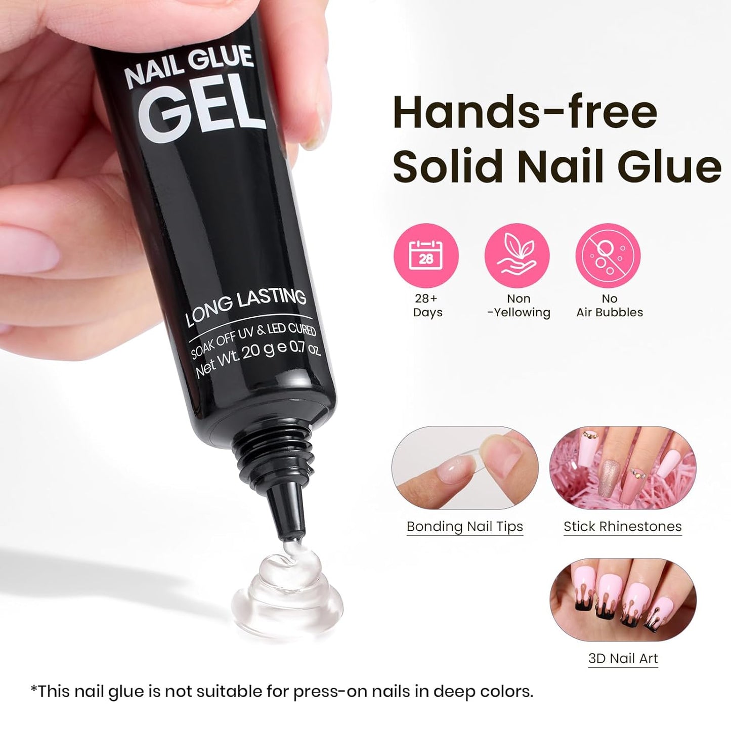 Beetles Tipex Gel Nail Kit Short Coffin Instant Apex Nail Tips, 224 Pcs 16 Sizes Pre-Building Pre-Etched False Nail Tips with Tipex Uv Nail Glue,Mini Nail Lamp-Thick Acrylic Nail Set