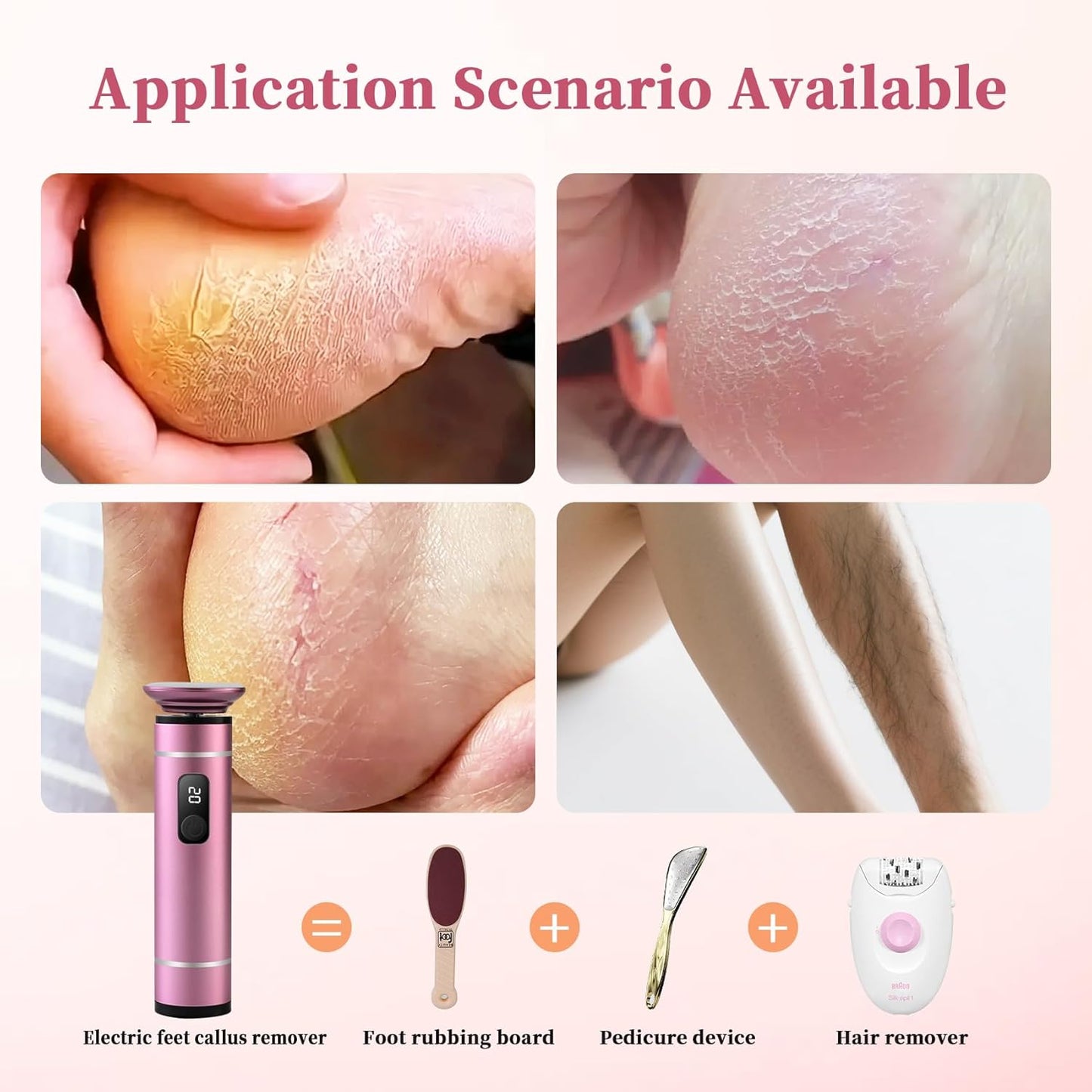 Electric Foot Callus Remover for Feet Pedicure Tools for Feet Callus Remover Foot File Electric Foot Callus Remover Pedicure Tools for Feet Foot File Callus Remover Foot Scrubber Dead Skin Remover