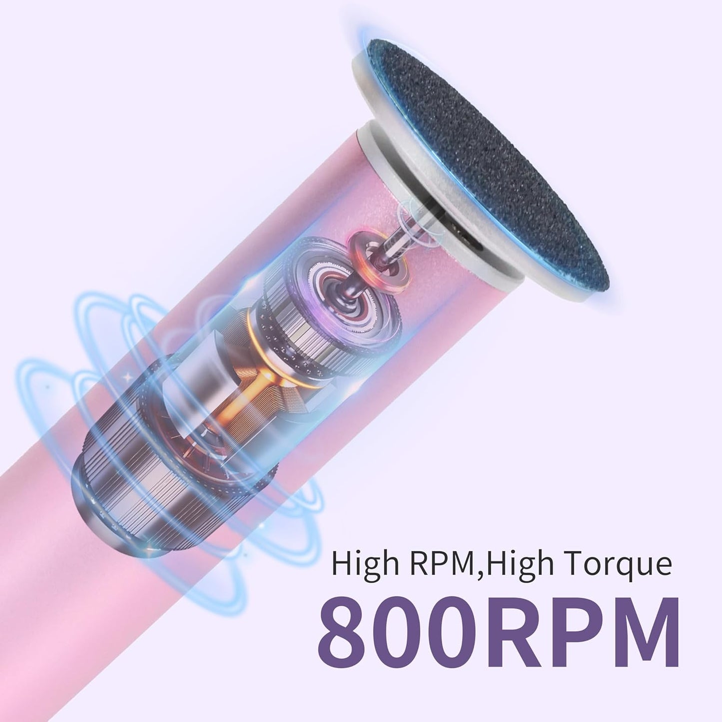 Electric Foot Callus Remover with 120pcs Sandpaper Discs(3 Sizes), Professional 800RPM Aluminum 4.8 Inches Callus Remover for Feet, Stepless Speed Control Foot File for Dead Skin (Black)