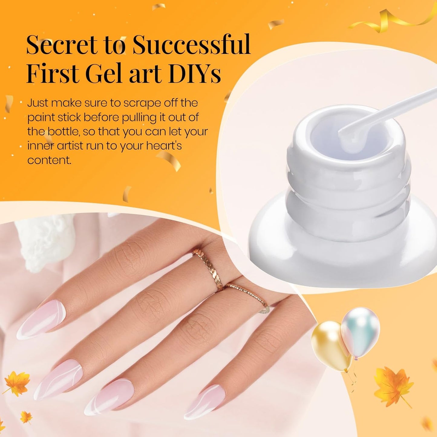 beetles Gel Polish Swirl Nail Art White Gel Liner Nail Polish 1 pcs 7ml Classic White Color Nails Art Paint for Thin French Tip Line Soak off Uv Lamp Manicure Salon