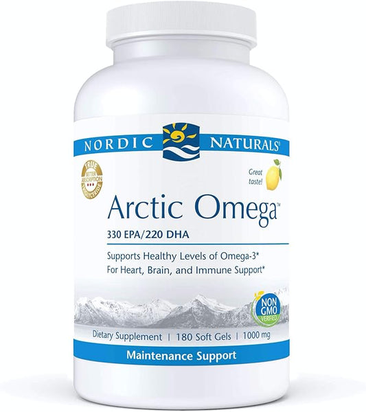 Nordic Naturals Arctic Omega, Lemon Flavor - 690 mg Omega-3-180 Soft Gels - Fish Oil - EPA & DHA - Immune Support, Brain & Heart Health, Optimal Wellness - Non-GMO - 90 Servings