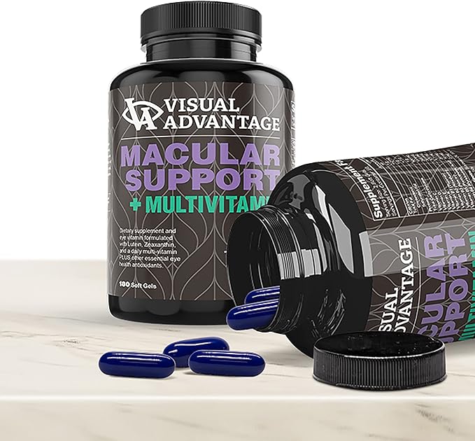 Lunovus Macular Support Plus Multivitamin Based on AREDS 2 Study - Eye Vitamins for Macular Support - Mineral Supplement with Lutein and Zeaxanthin - 180 Soft Gels