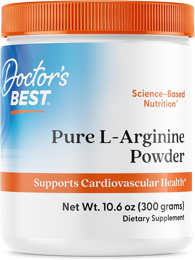 Doctor's Best L-arginine HCL Powder, Non-GMO, Vegan, Gluten Free, Soy Free, Helps Promote Muscle Growth, 300g