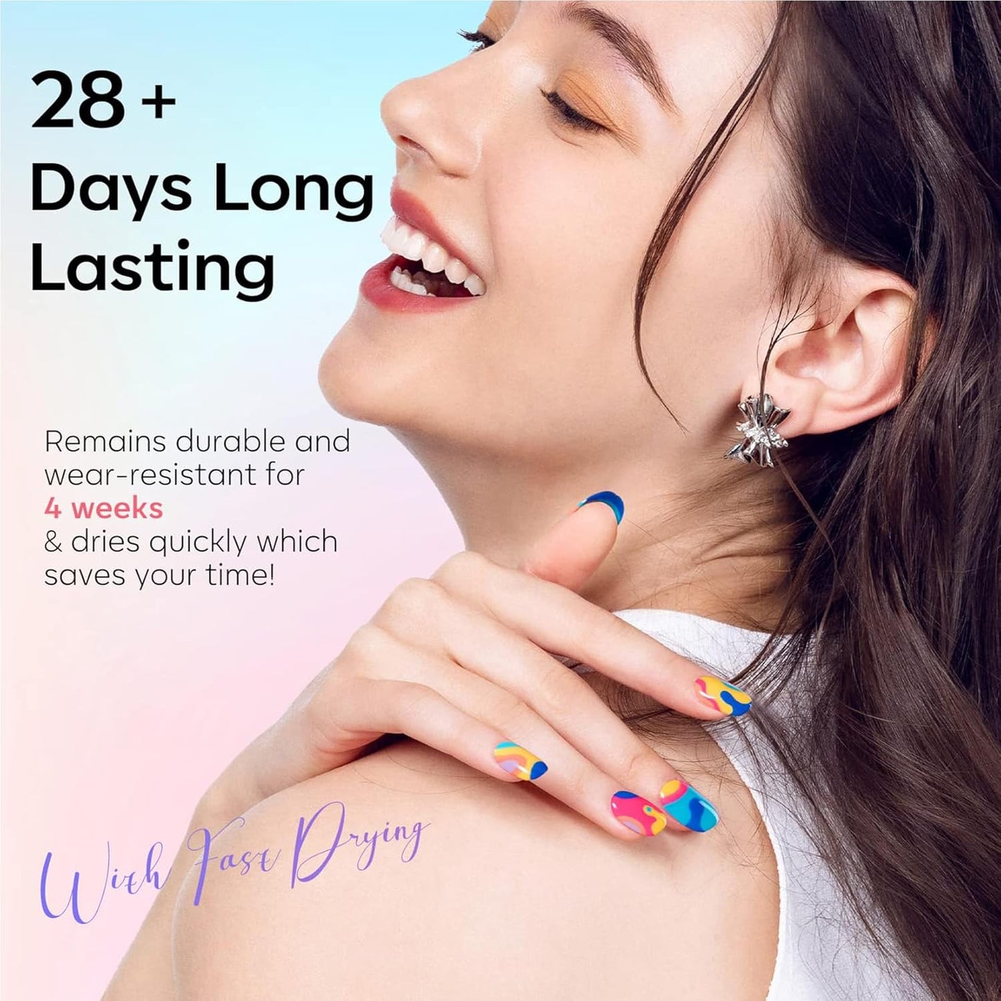 modelones Gel Nail Polish Set - 6 Colors Neon Bright Gel Polish Hot Pink Royal Blue Purple Turquoise Peaches Coral Yellow Nail Polish Soak Off LED Manicure DIY Salon Gift Unisex