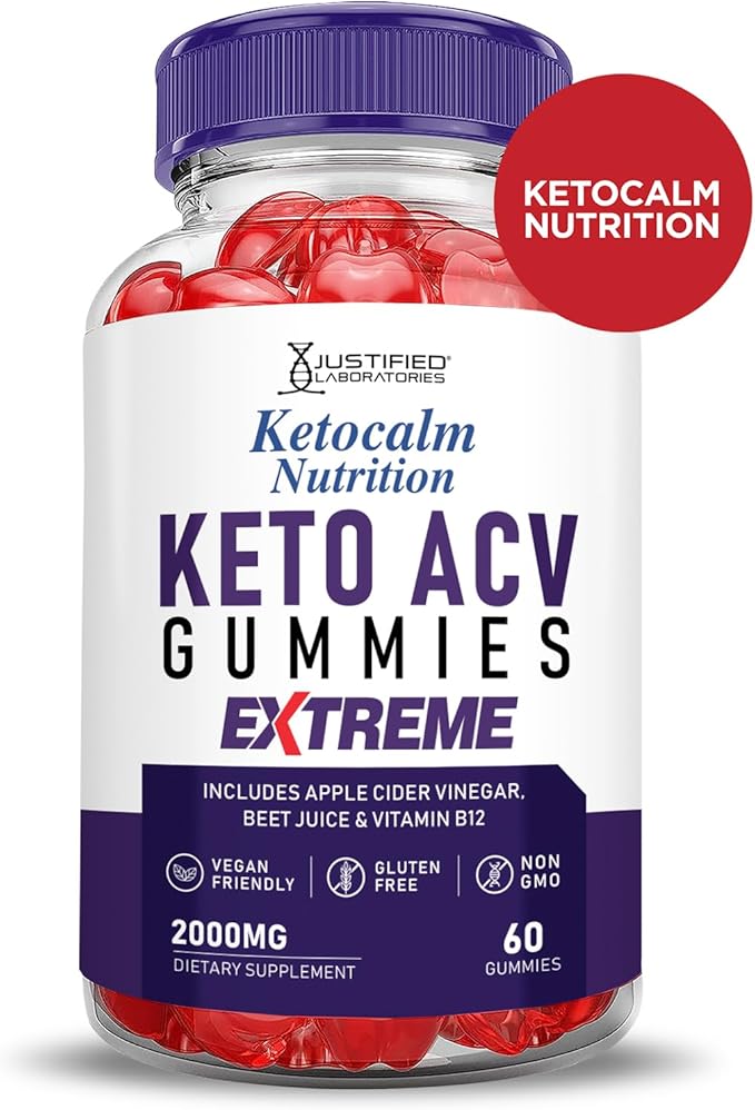 (2 Pack) Ketocalm Nutrition Keto ACV Gummies Extreme 2000MG Keto Calm Nutrition Keto Gummies Apple Cider Vinegar Formulated with Pomegranate Beet Juice Powder B12 Vegan Non GMO 120 Gummys
