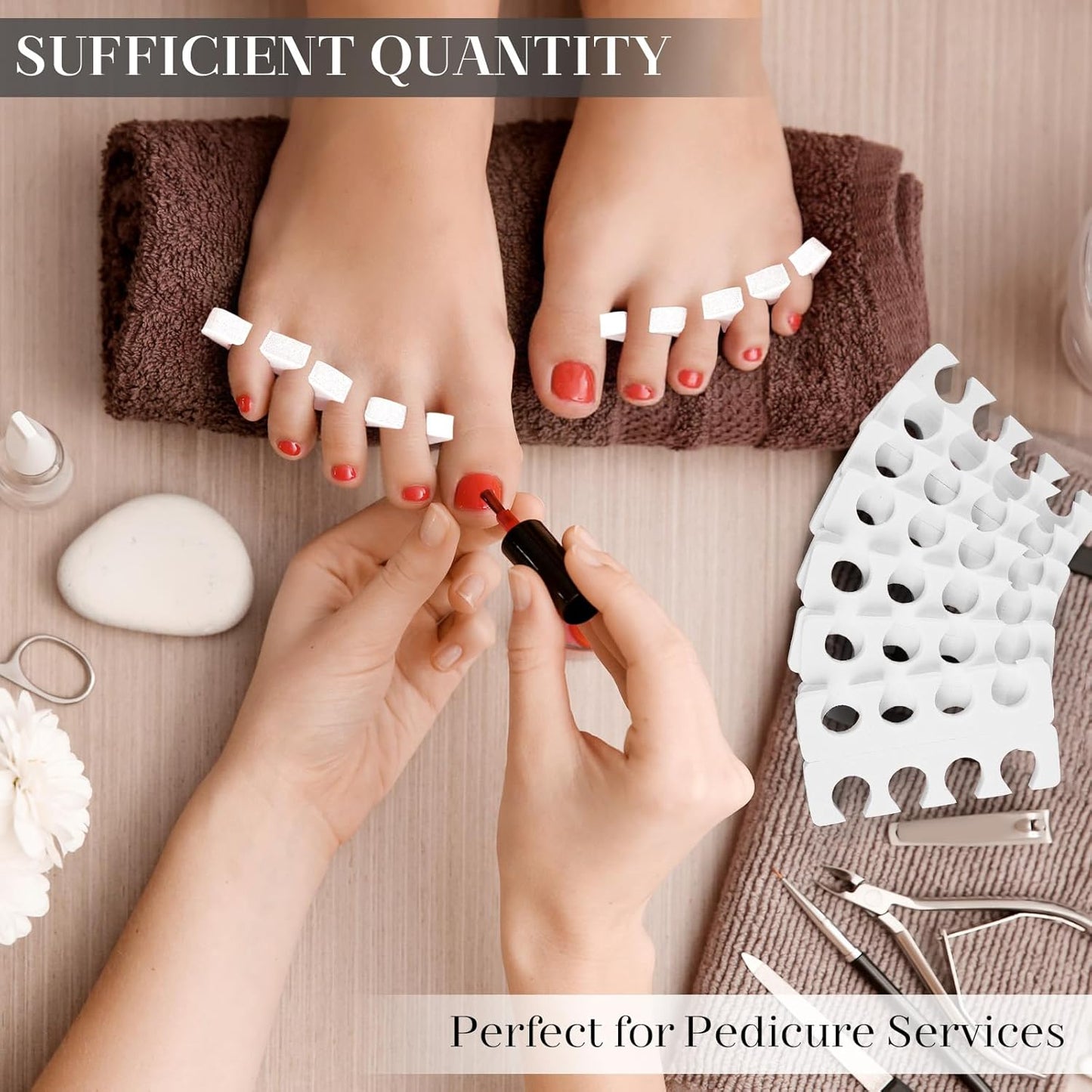 LemonRoad 300 Pcs (150 Pairs) Sponge Toe Separator Pedicure Finger Separator Tool Toe Divider Spacer Soft for Polishing Pedicure Manicure Coating Gel Painting Nail Beauty Accessory (White)