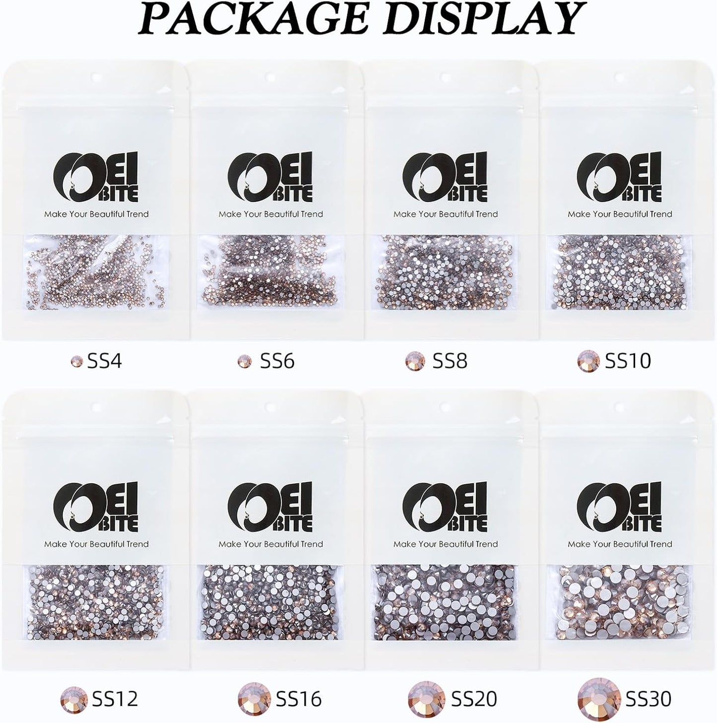 Gold Shadow Flatback Rhinestones, Glass Rhinestones for Nail Art and Craft, Glue Fix, Loose Crystal Gemstones(Gold Shadow, SS20, 1440pcs, 4.6-4.8mm)