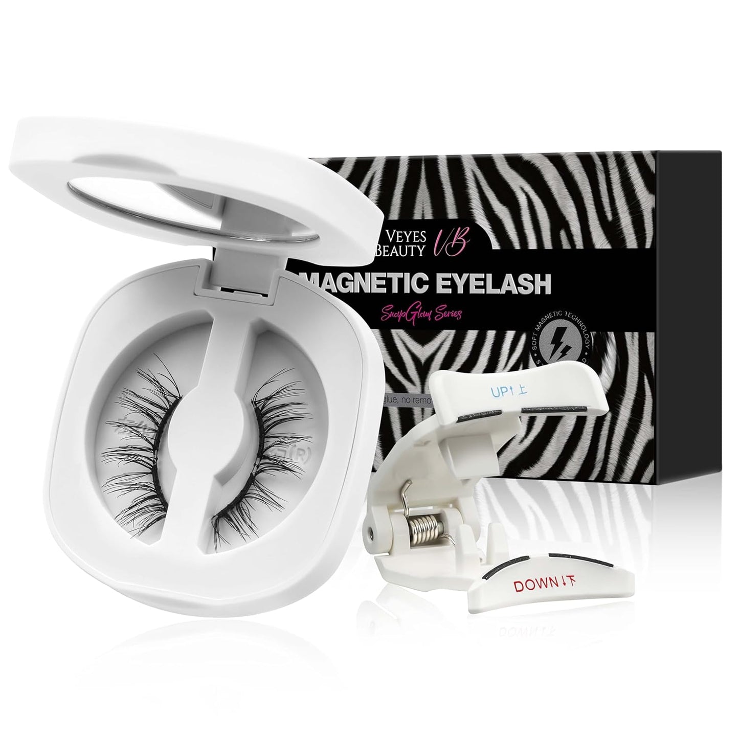 VEYESBEAUTY Magnetic Eyelashes with Applicator Reusable Magnetic Lashes Natural Look No Glue Needed False Eyelashes, NomSpirit Lashes Kit Easy to Wear and Remove