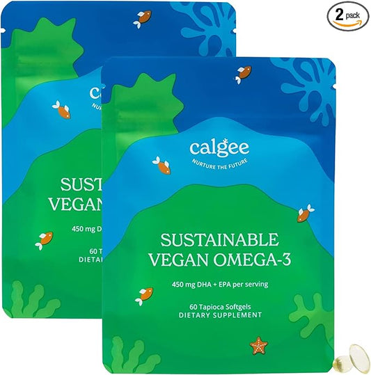 Vegan Omega 3-450mg DHA & EPA Fatty Acids - Sustainable Algae Oil - Plant-Based Fish Oil Alternative - Carrageenan-Free Softgels (120 Ct)