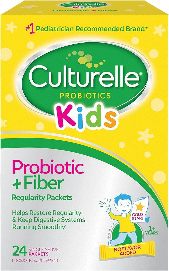 Culturelle Kids Probiotic + Fiber Packets (Ages 1+) - 24 Count - Digestive Health & Immune Support - Helps Restore Regularity (Packaging may vary)