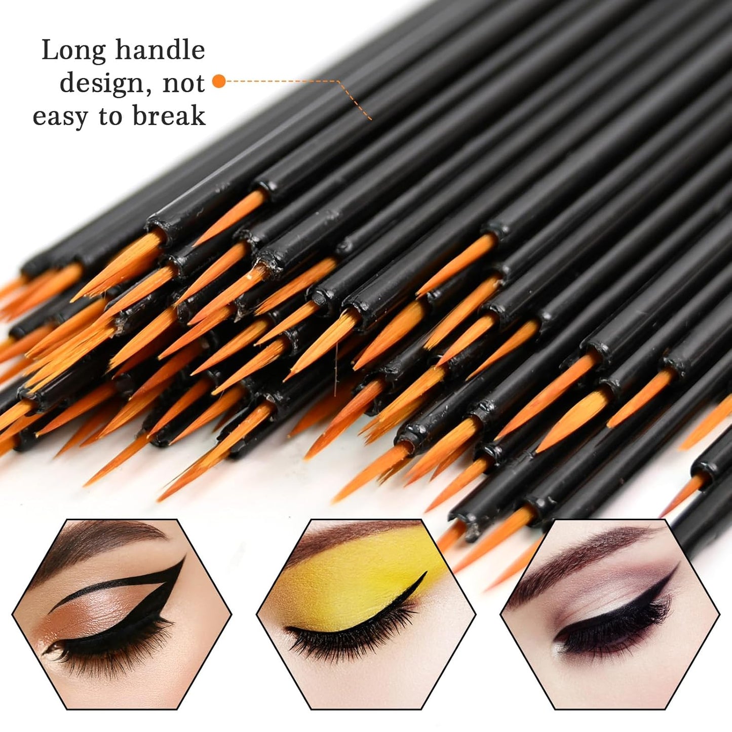 200 PCS Disposable Eyeliner Brush, Eye Lash Applicator Tools, Disposable Eye Shadow Applicator Makeup Tool, and Nail Brush