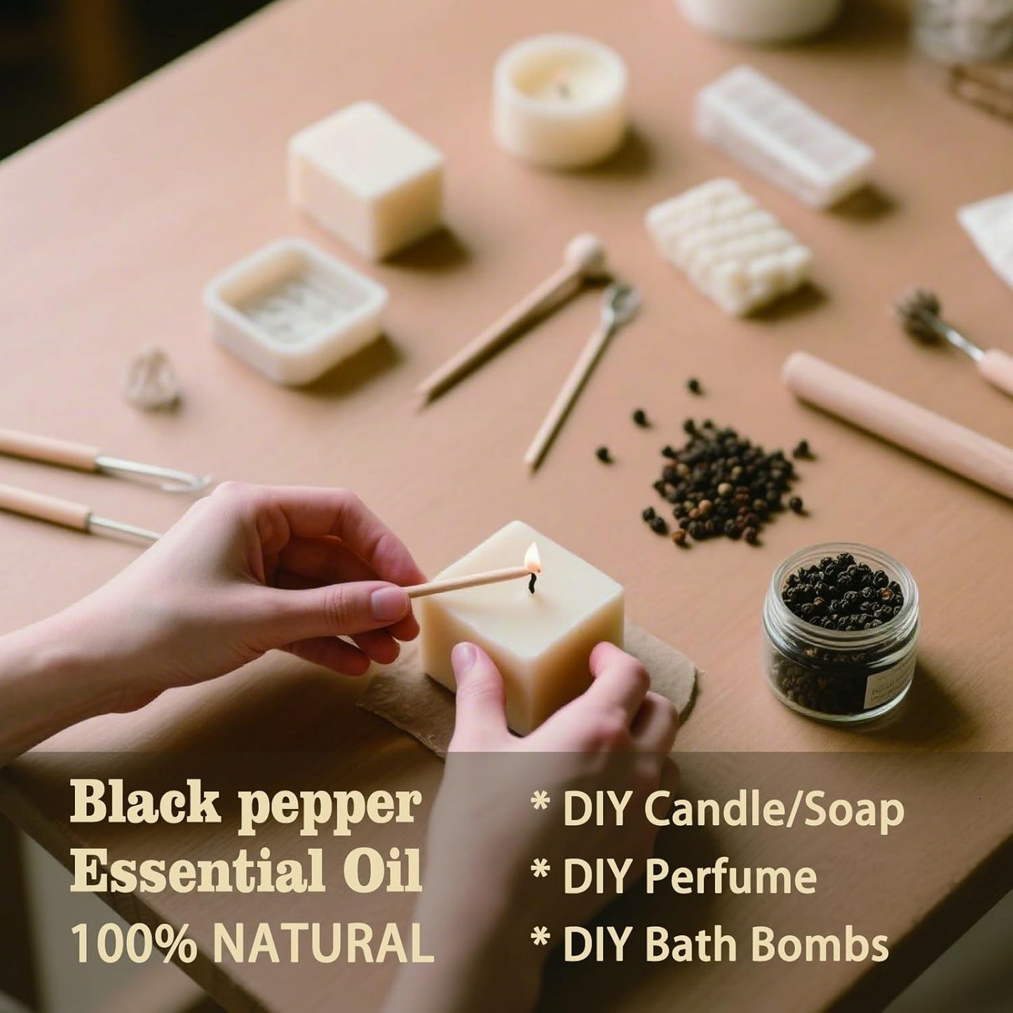 Black Pepper Fragrance Oil-Black Pepper Essential Oil 4.33oz (130ml)-100% Pure Natural Scent for Diffusers, Candles, Soap Making & Aromatherapy-Relaxing Home & Gift Essential Oil for Bath, Massage