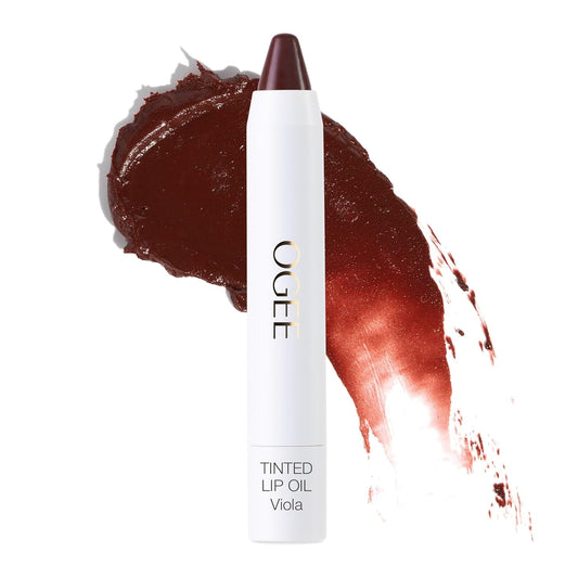 Ogee Tinted Sculpted Lip Oil - Lip Stain Made with 100% Organic Coconut Oil, Jojoba Oil, and Vitamin E - Best as Lip Balm, Lip Color or Lip Treatment - VIOLA