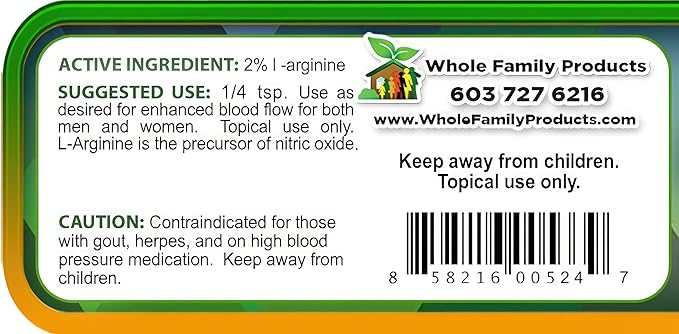 Arginine Cream - 4 oz - L-Arginine Nitric Oxide Support Supplement for Men & Women - Unscented