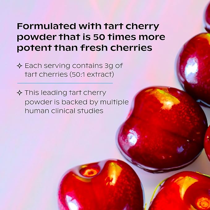 Wholier Magnesium Glycinate & Magnesium Citrate, Tart Cherry Juice, Chelated Calcium. Calming Nighttime Drink. Night Minerals.(30 Servings) Compostable Pouch