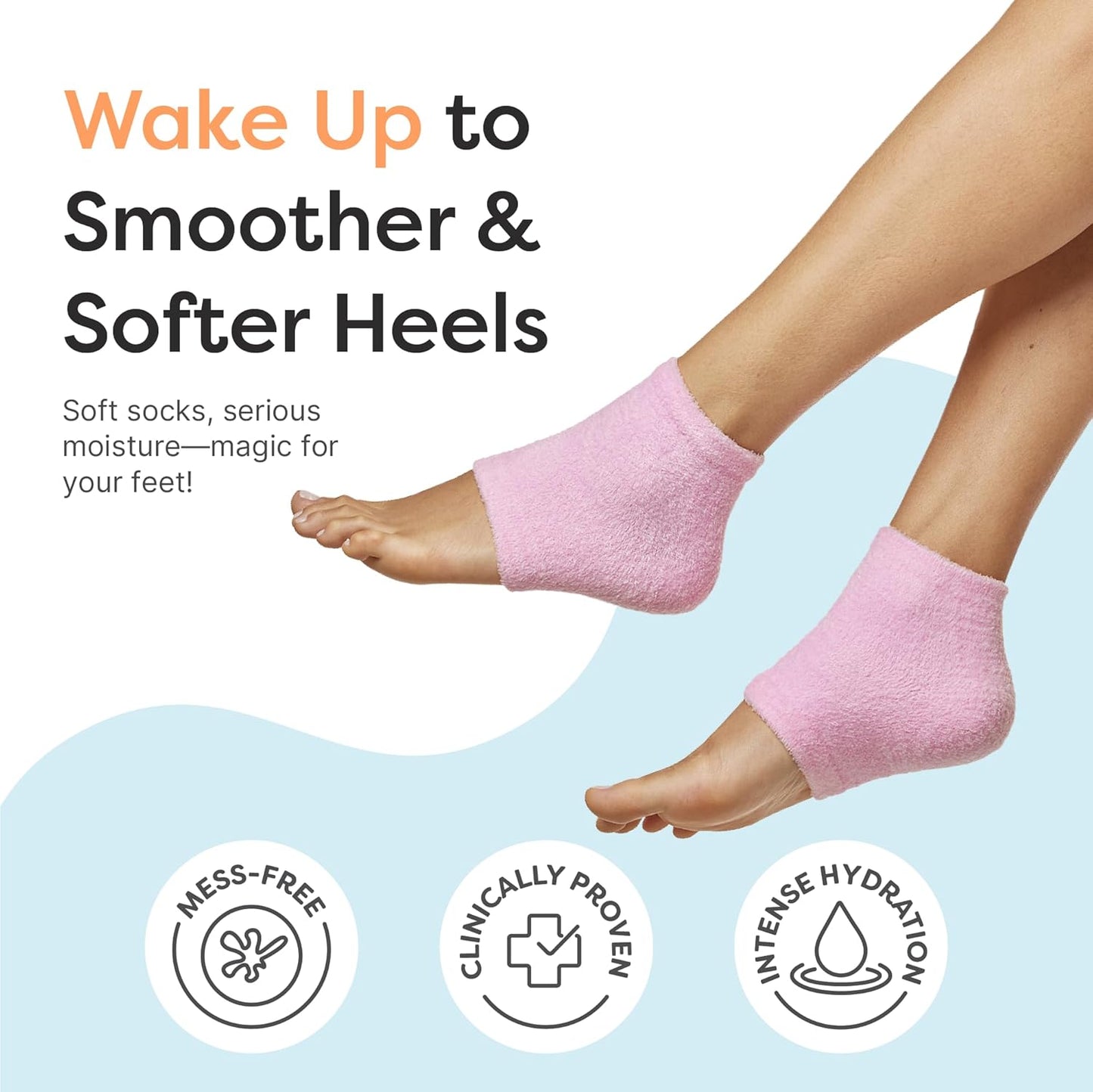 ZenToes Moisturizing Socks for Cracked Heel Treatment - Vitamin E, Olive Oil and Jojoba Oil Infused Heel Socks to Soften and Hydrate (Fuzzy Pink, Regular)
