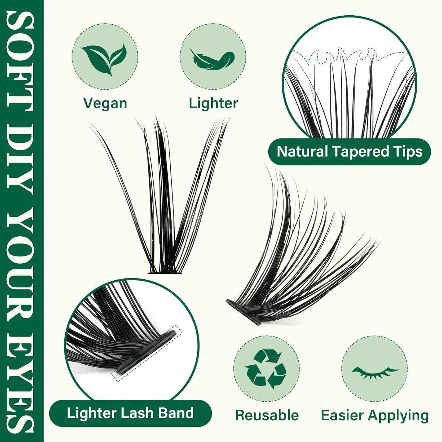 KEYYOU Lash Extension Kit DIY 280Pcs Lash Clusters Eyelash Extension Kit 30D40D,D Curl 9-18MIX Lash Clusters Kit with Lash Glue Remover Applicator Easy to Use for Beginners(Kit,30D40D-D,9-18MIX)