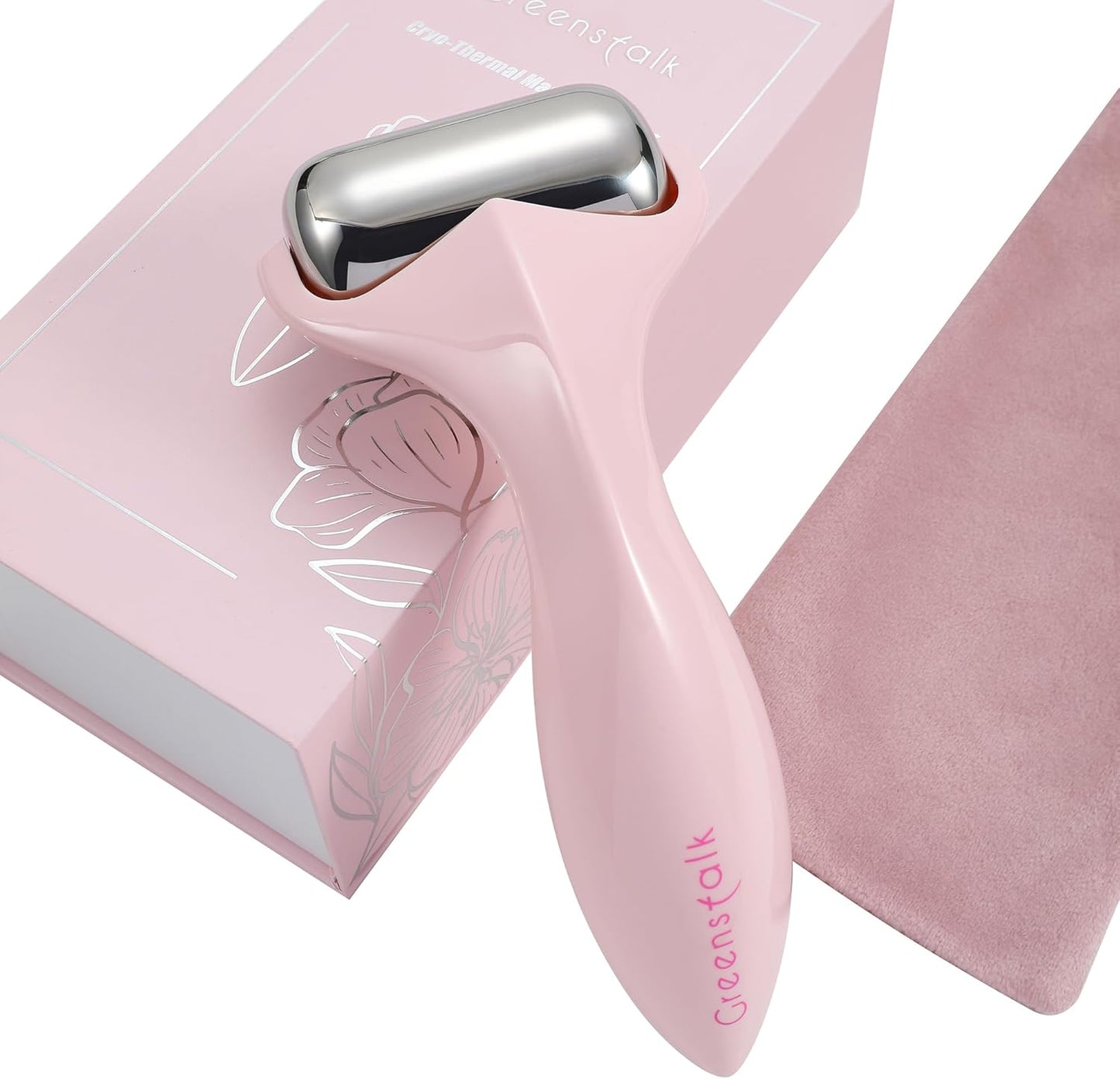 Greenstalk Ice Roller for Face & Eyes – Medical-Grade Stainless Steel Cooling Face Roller for Puffiness Relief, Dark Circles, Skincare Routine – Dual Cold & Warm Therapy, Ergonomic Design