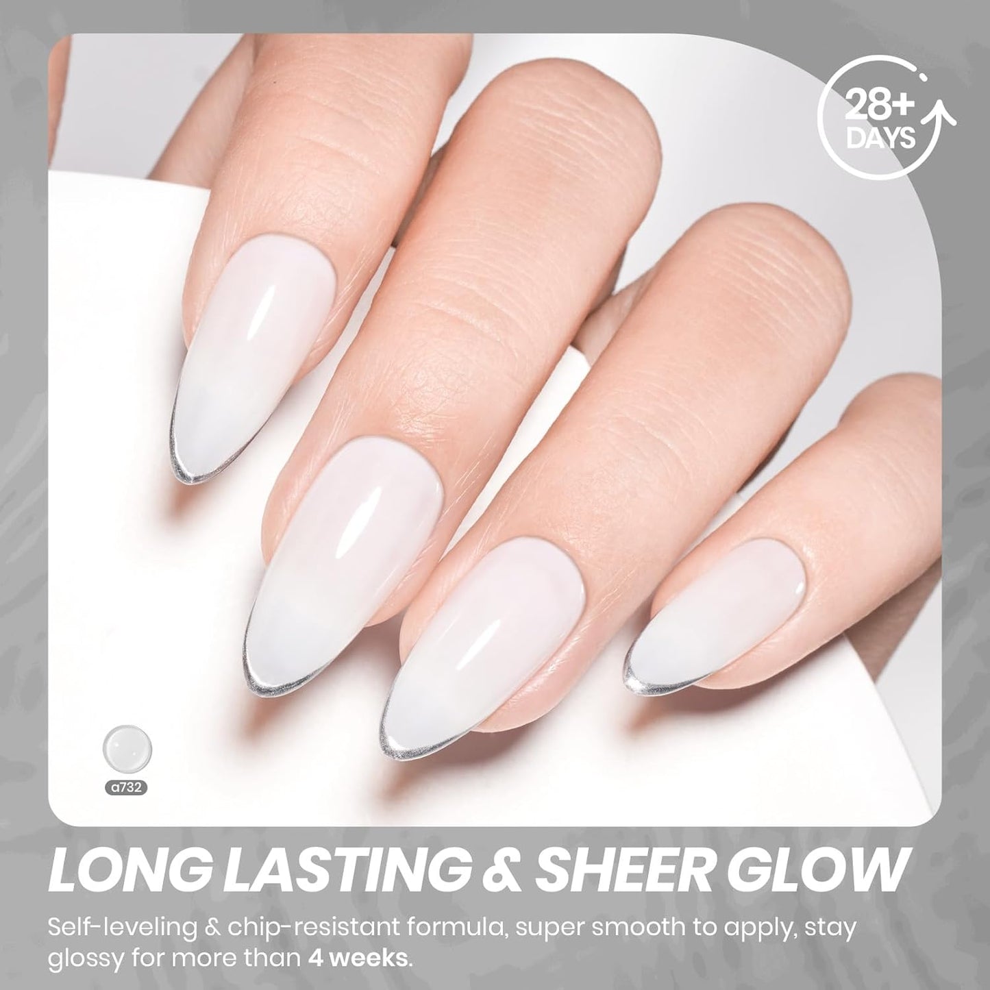 Beetles Milky White Gel Nail Polish - 15ml Neutral Jelly Nude Nail Polish Base Color Nail Concealer Sheer Translucent Effect Soak Off UV LED French Nail Art Salon DIY Manicure Gift for Women 0.5Oz