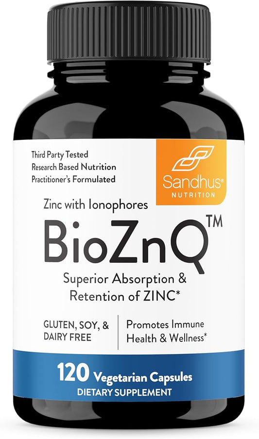 Sandhu's Zinc Supplement with Ionophores| Quercetin & Green Tea Extract for Superior Absorption and High Potency| 900mg Vegetarian Capsules 60 Days Supply| Immune Support for Men & Women| Made in USA